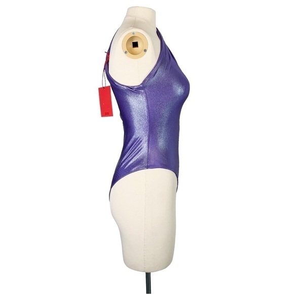 NEW Coucoo Jani One Shoulder Bodysuit Top Purple Size Medium - Picture 5 of 12